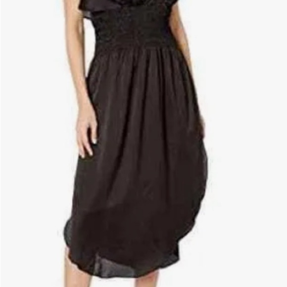 BISHOP & YOUNG ALESSANDRA SMOCK DRESS Black sleeveless side splits. SZ: Small - Picture 3 of 4
